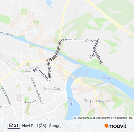 21 bus Line Map