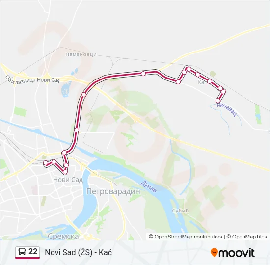 22 Bus Line Map