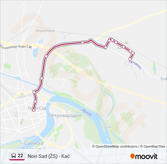 22 bus Line Map