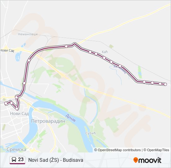 23 bus Line Map