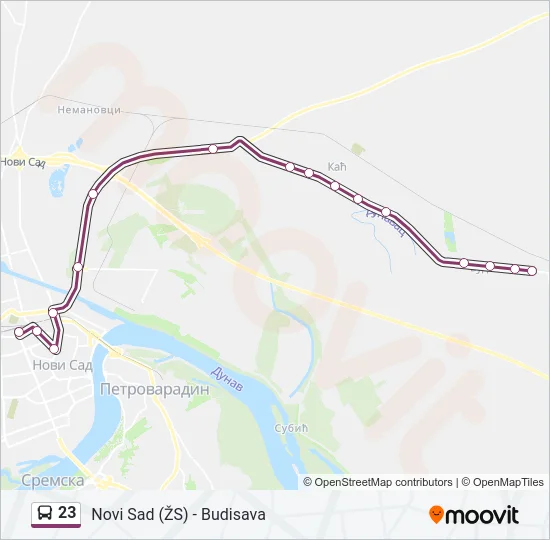 23 Bus Line Map