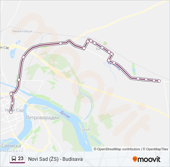 23 bus Line Map