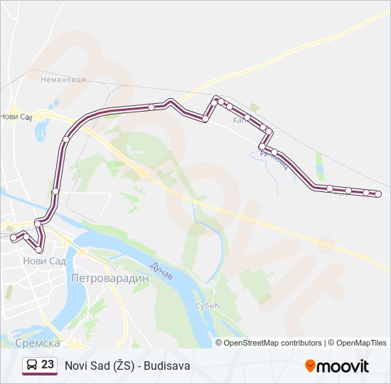 23 bus Line Map