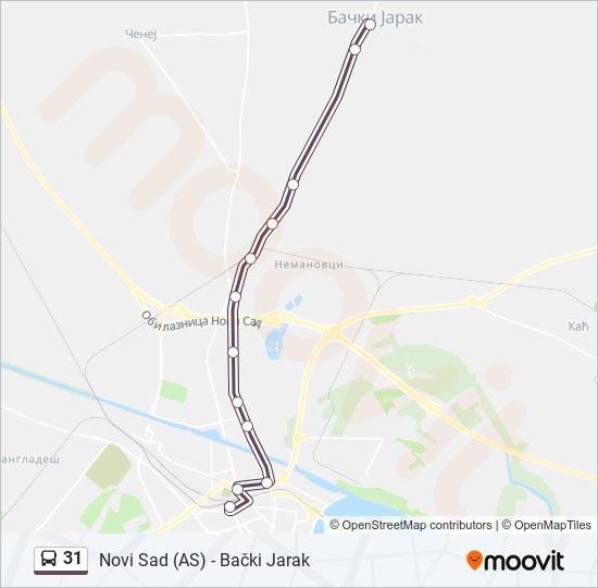 31 bus Line Map