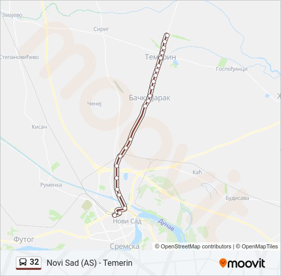 32 autobus mapa linije