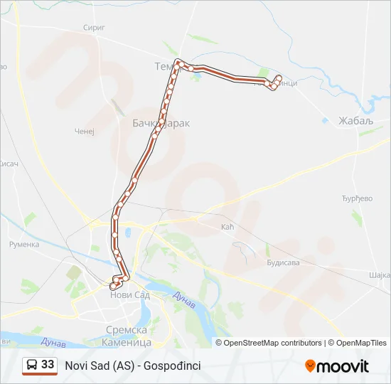 33 Bus Line Map