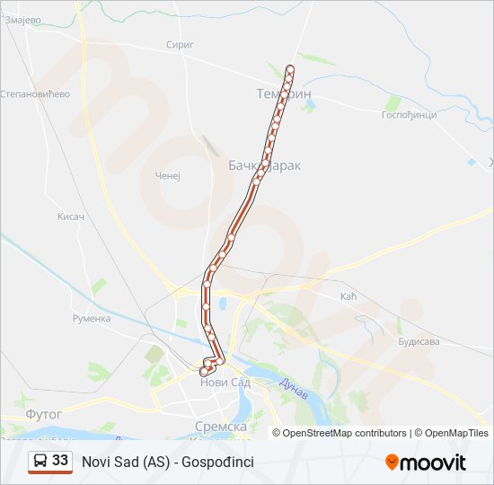 33 bus Line Map