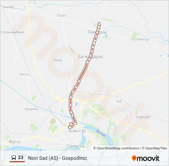 33 Bus Line Map
