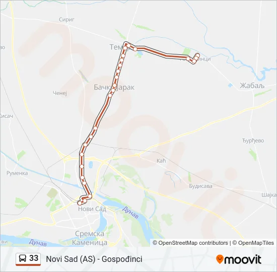 33 Bus Line Map