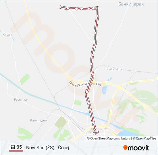 35 bus Line Map