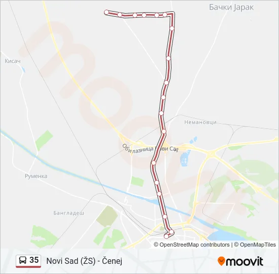 35 Bus Line Map