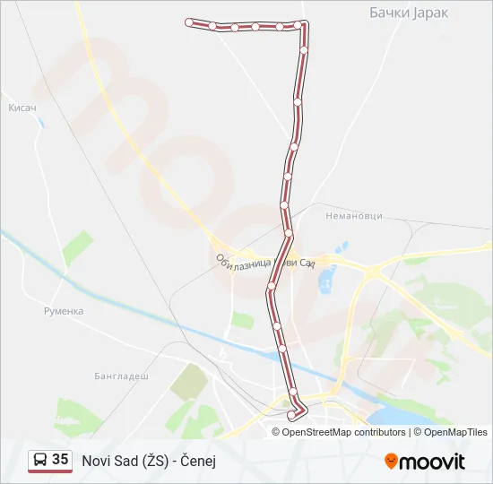 35 Bus Line Map