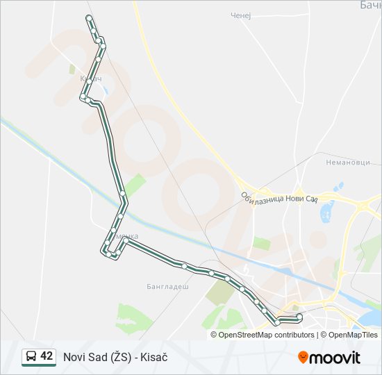 42 bus Line Map