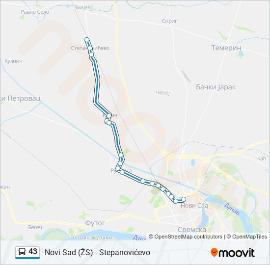 43 bus Line Map