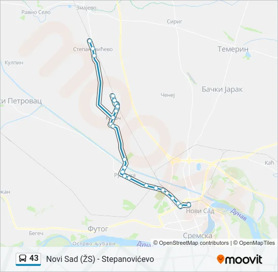 43 Bus Line Map