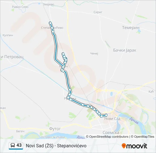 43 Bus Line Map