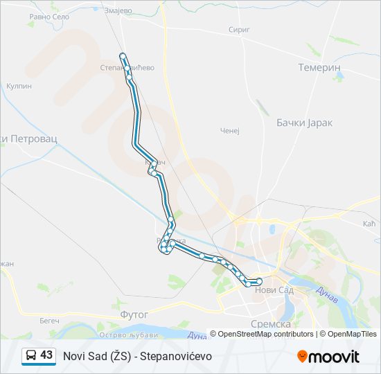 43 bus Line Map