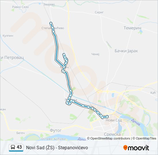 43 autobus mapa linije