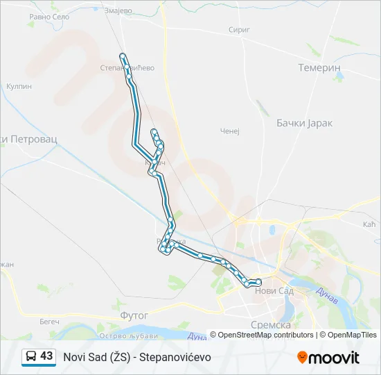 43 Bus Line Map