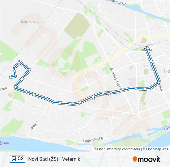 52 Bus Line Map