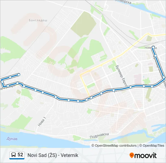 52 Bus Line Map
