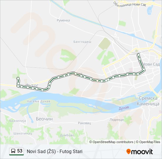 53 bus Line Map