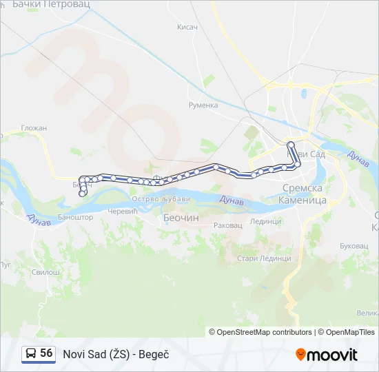 56 Bus Line Map