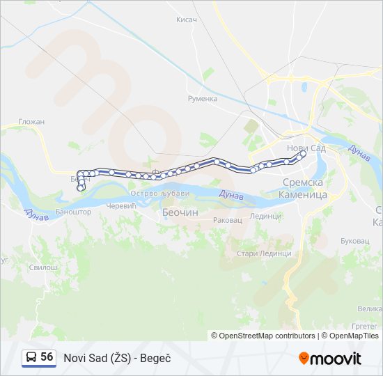 56 autobus mapa linije