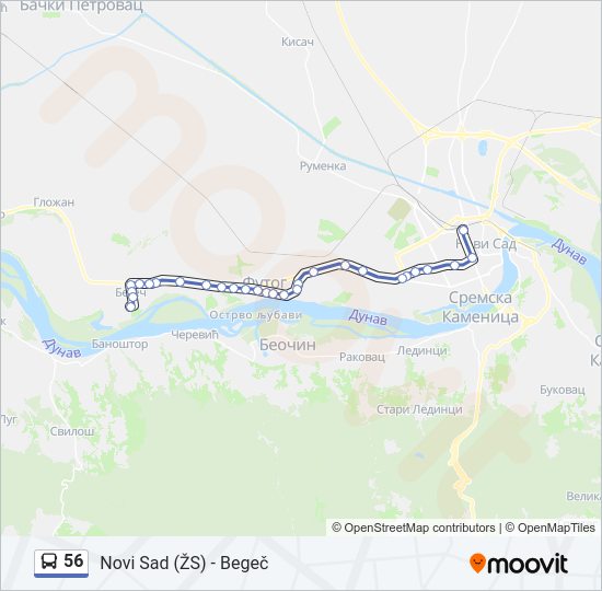 56 autobus mapa linije