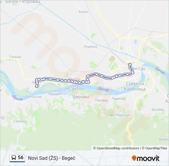 56 autobus mapa linije