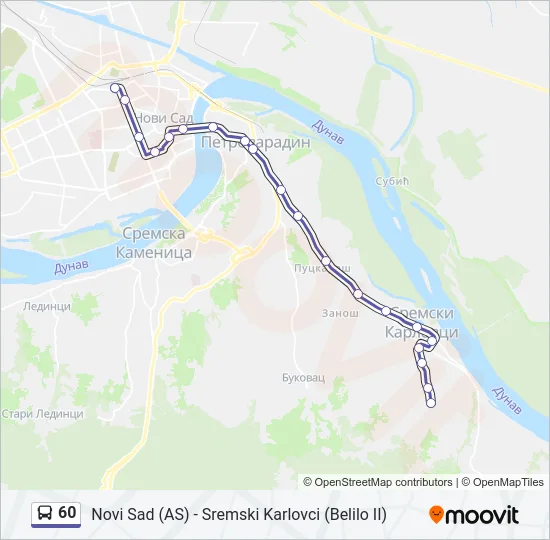 60 Bus Line Map