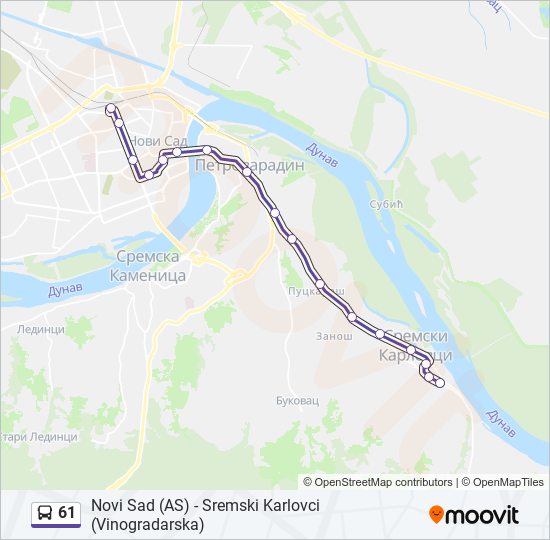 61 bus Line Map