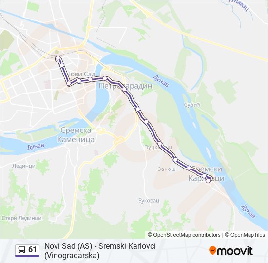 61 autobus mapa linije