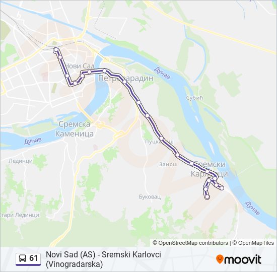 61 autobus mapa linije