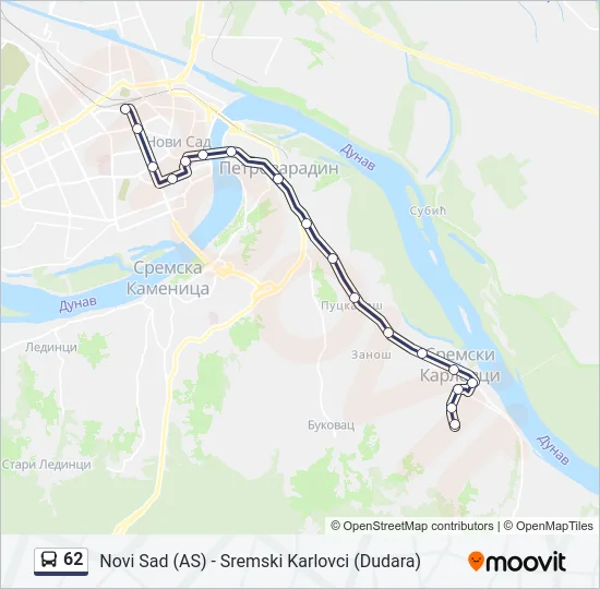 62 Bus Line Map