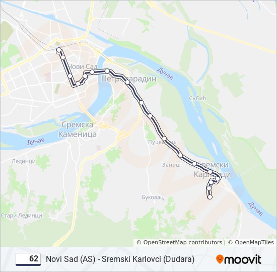 62 Trasa: Redovi vožnje, stajališta i mape - Autobuska Stanica (Ažurirano)
