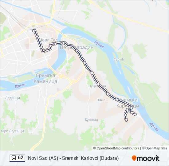 62 bus Line Map