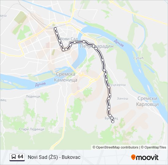 64 autobus mapa linije