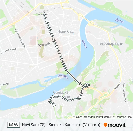 68 Bus Line Map