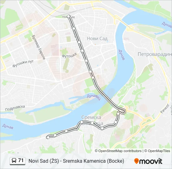 71 Bus Line Map
