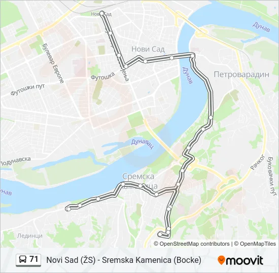 71 Bus Line Map
