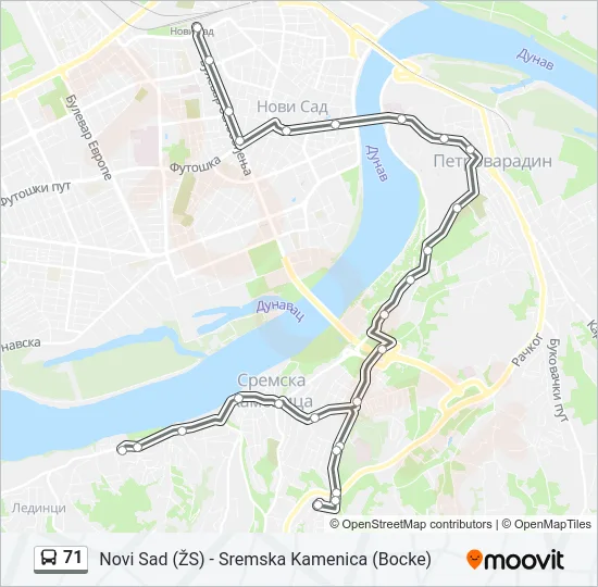 71 Bus Line Map