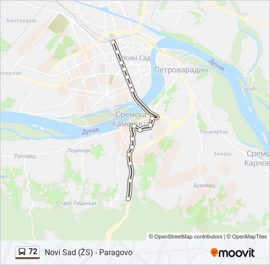 72 autobus mapa linije