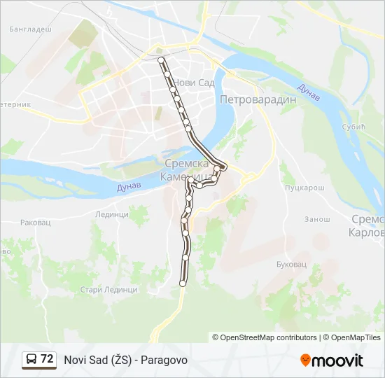 72 Bus Line Map