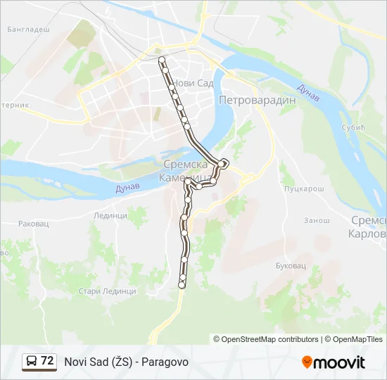 72 Bus Line Map