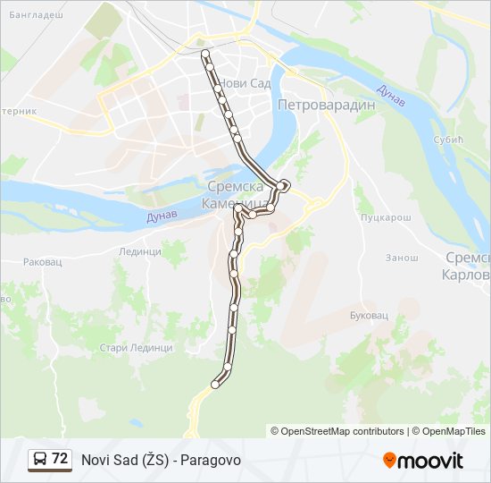 72 autobus mapa linije