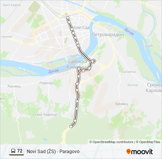 72 Bus Line Map