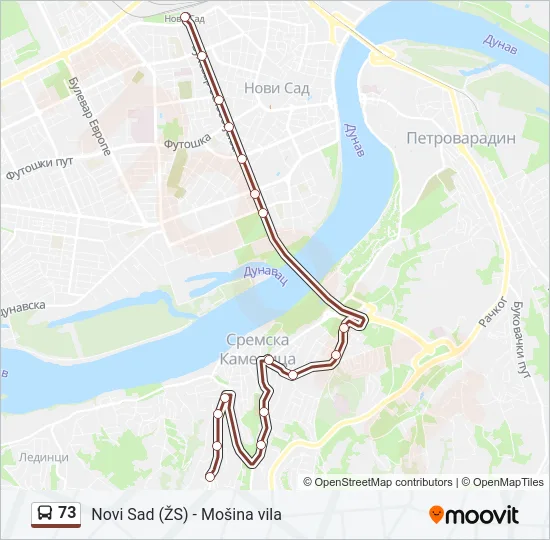 73 Bus Line Map