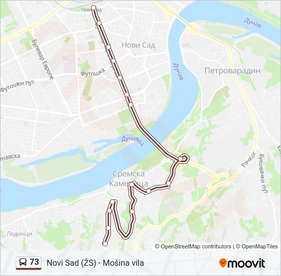 73 Bus Line Map
