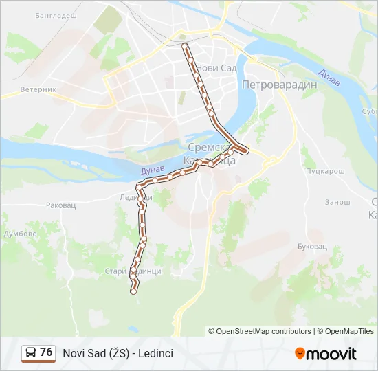 76 Bus Line Map